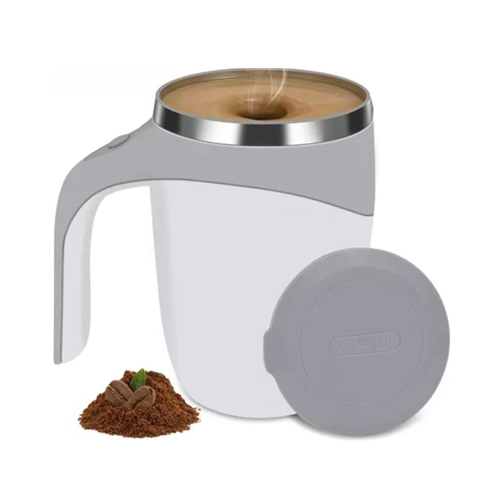 Self Stirring Mug 304 Stainless Steel Automatic Magnetic Stirring Coffee Mug with Lid for Home Office Travel 380ML White-image-OPC-PHS6S8S-NEW
