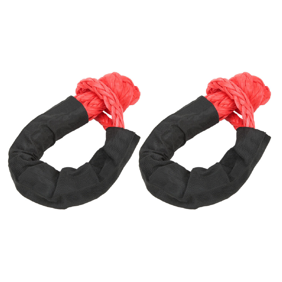 2Pcs Recovery Soft Shackle 35 Tons Breaking Strength Lightweight Rope Shackle For Truck Large Suvs Offroad Vehicle Red 4671317825325