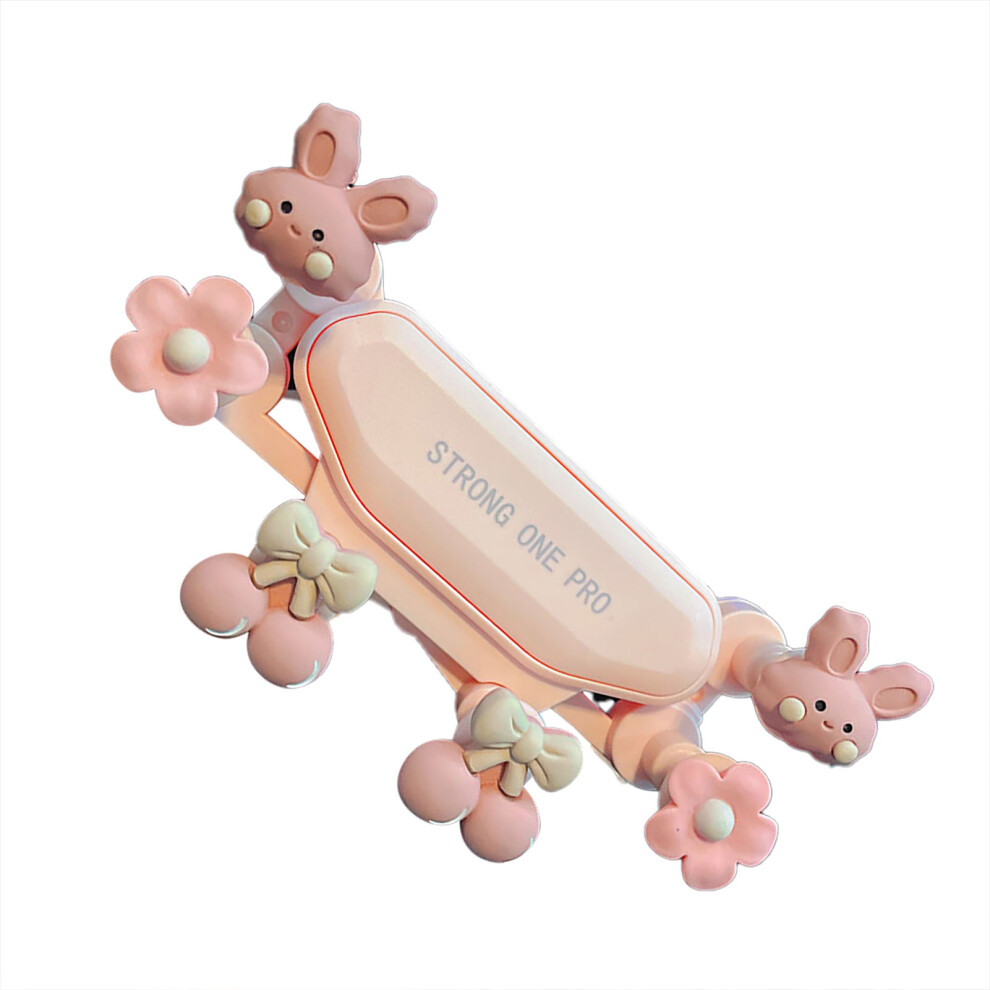 Cute Phone Mount Shockproof Low Noise Flexible Comfortable Touch Universal Navigation Phone Holder Fit For Ios 4 To 7In Cute Rabbit Pink 3431317826095