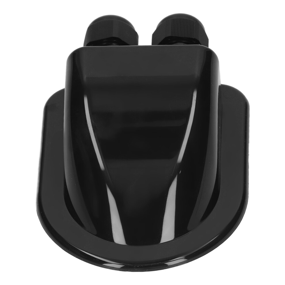 ABS Cable Junction Box Waterproof Solar Panel Double Wire Cable Entry Gland Box for External Power Wiring Black