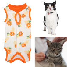 Cat Recovery Suit Breathable Prevent Lick After Surgery Wear Cotton Recovery Body Wraps Kitten Recovery Clothes L