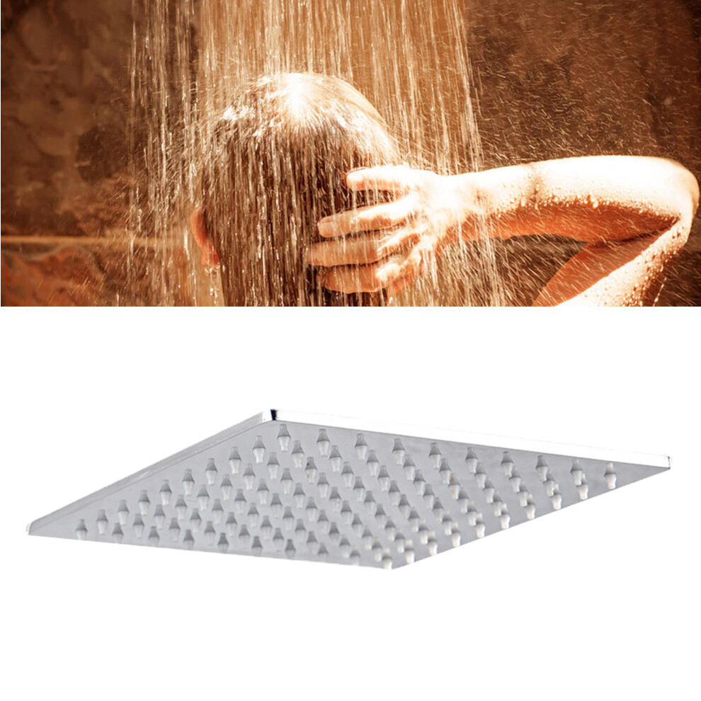 Shower Head Stainless Steel Silicone Nozzle Angle Adjustable Square High Pressure Rain Showerhead Replacement 8in-image-OPC-PHS6TNZ-NEW