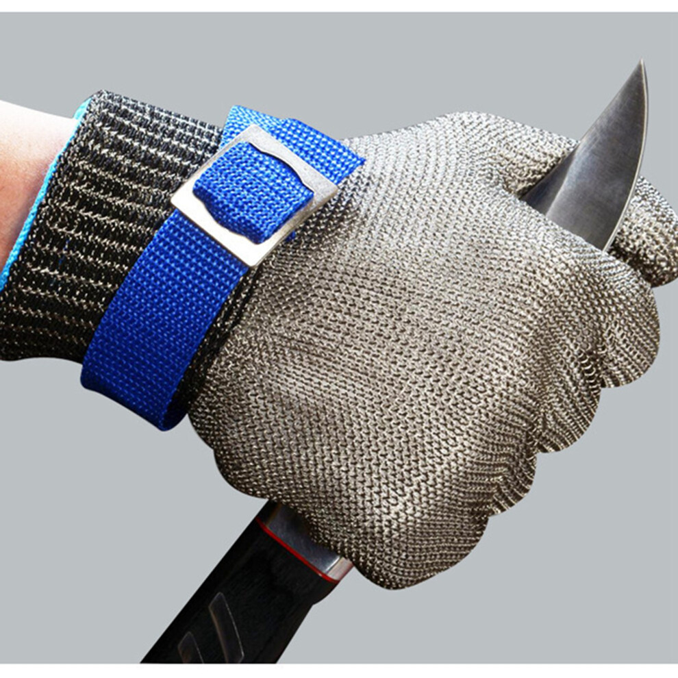 2Pcs Work Gloves Anti Cut Scratch Resistant Buckle Adjustable Safety Gloves For Hand Protection 23.5Cm / 9.3In Grey 7901317832465