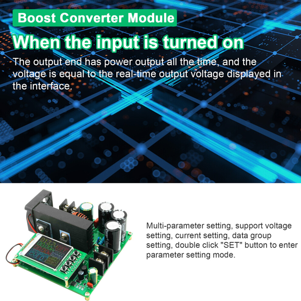 900W Boost Converter Constant Current Constant Voltage Module Dc9-60V Input Dc10-120V Output Max 15A Current High Precise Voltage Transform 8701317833542