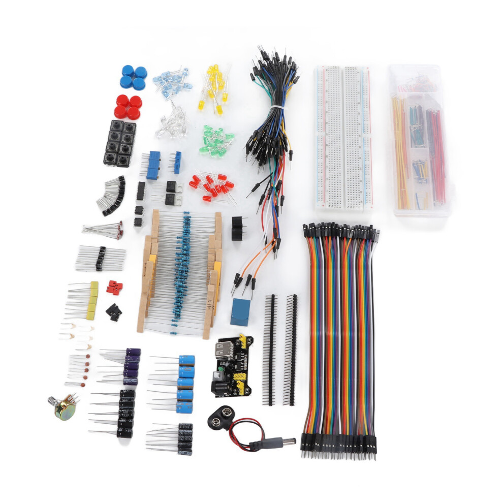 Electronics Components Assortment Kit Power Module Resistor Capacitor Transistor Jumper Wires 6941317833254