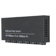 Tx1310nm RX1550nm Ethernet Fiber Switch 6 Optical Port 2 Electrical Port Up To 25km RJ45 Port Fiber Transceiver 100‑240V US Plug