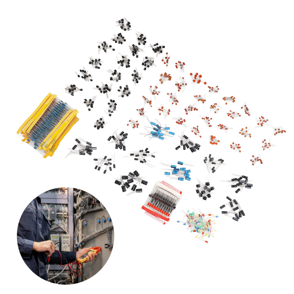1400 Pcs Set Electronic Components Metal Film Resistor Ceramic Electrolytic Capacitor Transistor Led Diode Kit For Diy 4661317837527