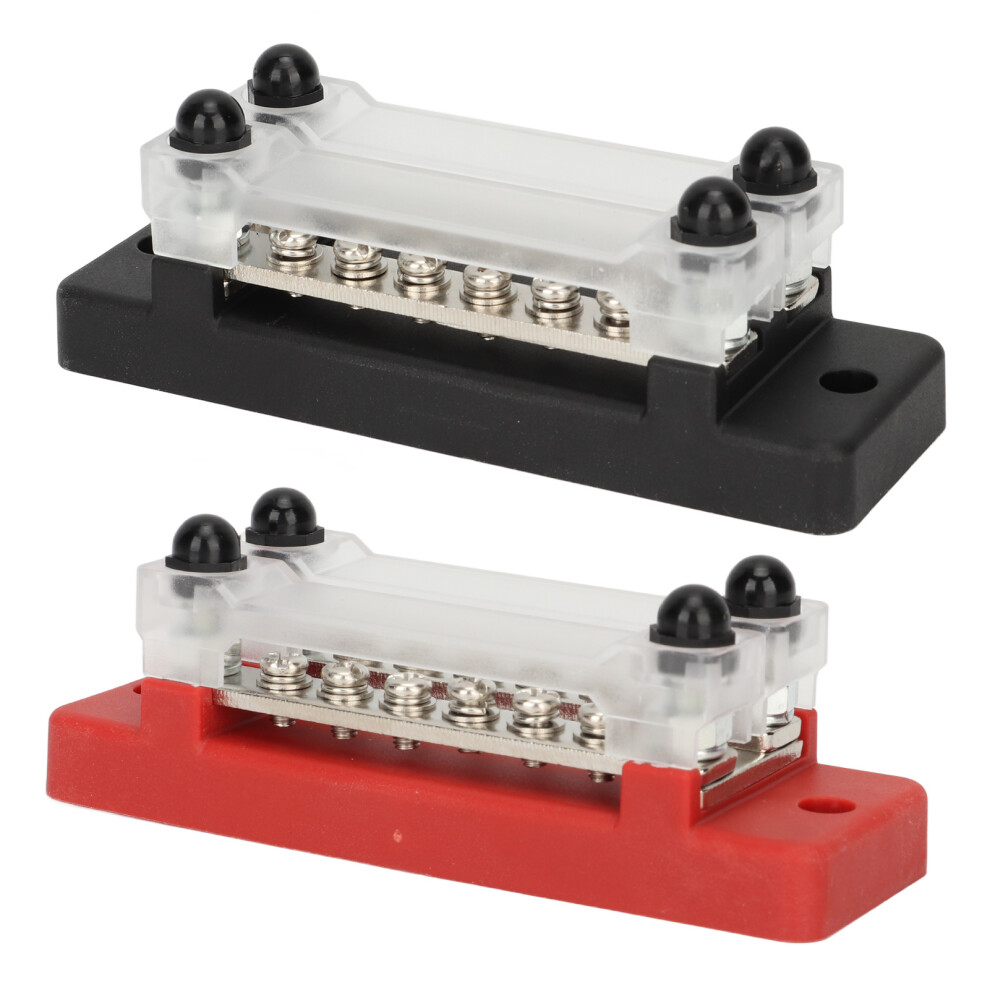 2Pcs Power Distribution Block Black Red 12Â48V 150A Dual Row 6 Terminal Bus Bar For Cars Rvs Boats Yachts Trucks 8411317844911