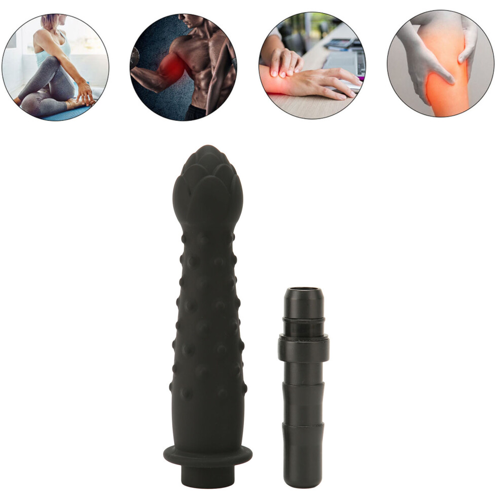 Deep Tissue Massager Attachments Replaceable Waterproof Silicone Muscle Massager Head Black 0.5in