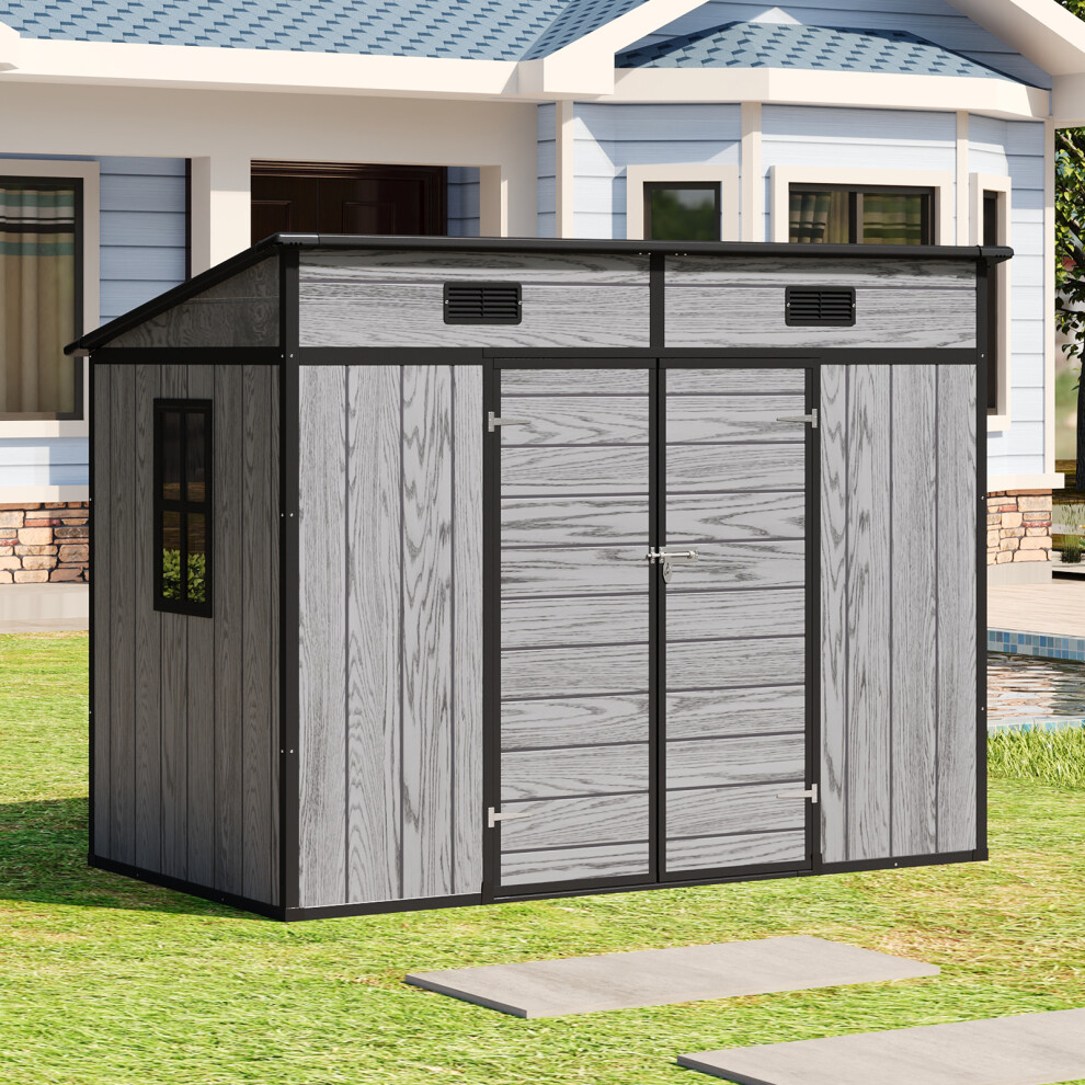8x4FT Outdoor Plastic Garden Storage Shed