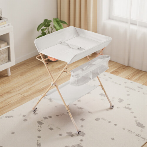 Living And Home (Grey) Versatile Folding Baby Changing Table with wheels