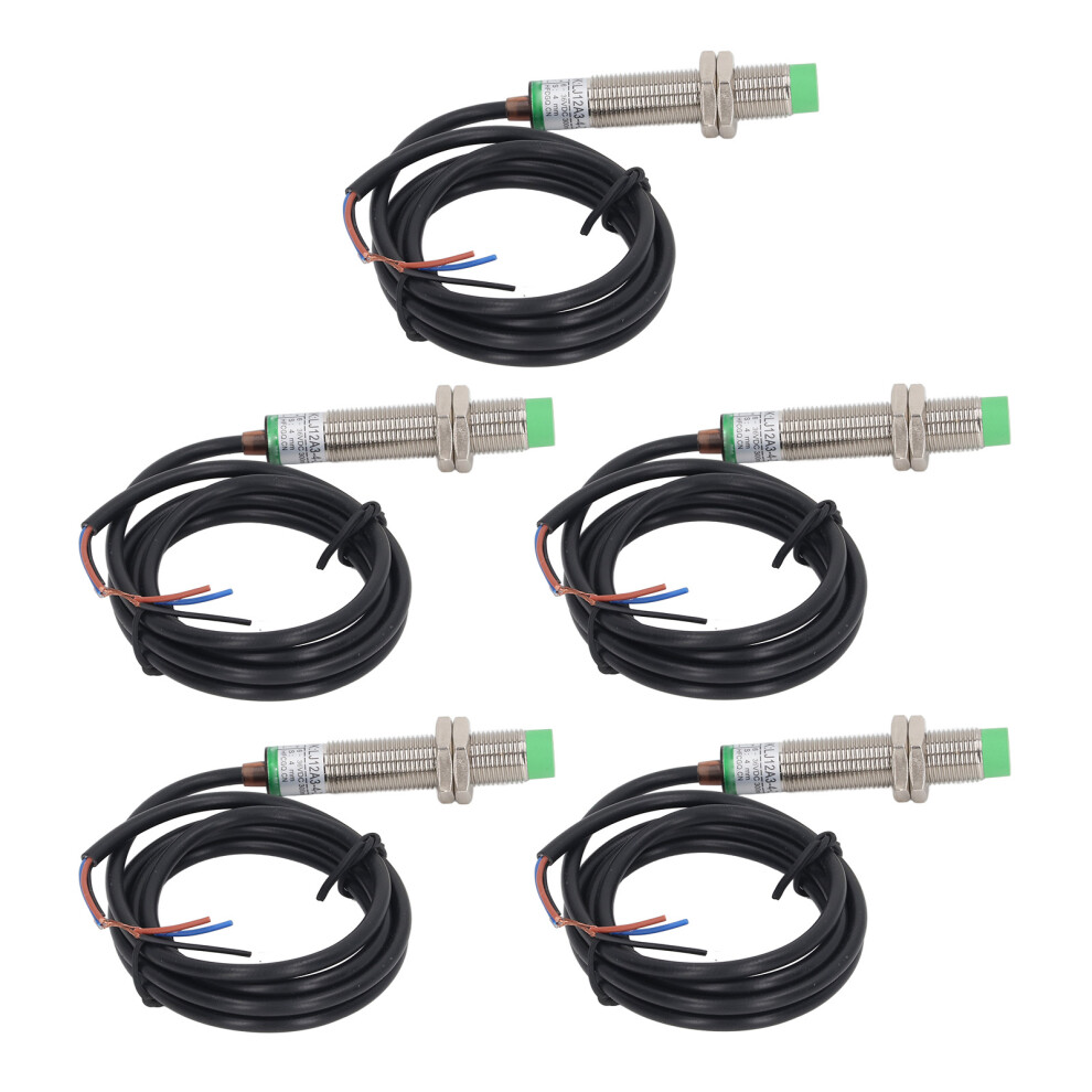 5 Pcs Inductive Proximity Sensor M12 Approach Sensor Npn Nc Ip65 Waterproof Proximity Switch 7901317848411