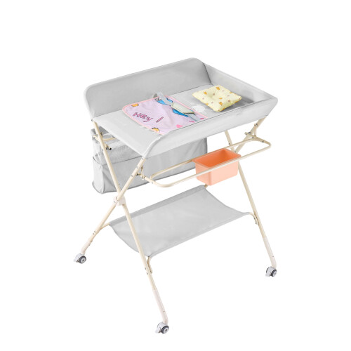Living And Home (Grey) Baby Changing Table with 2-Tier Storage Bag 2