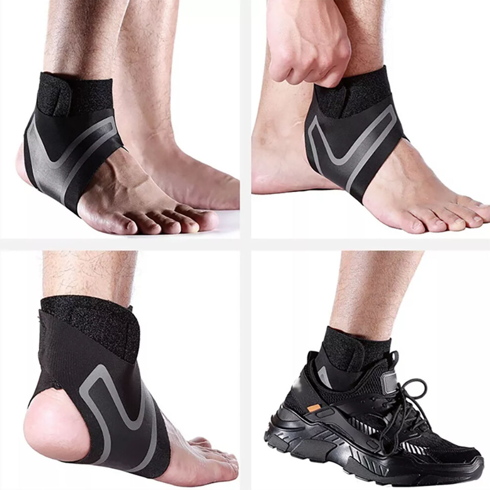 Black Pair Of Sports Ankle Brace Prevent Injury Lightweight Breathable Ankle Support For Women Men M 39-41