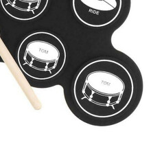 Electronic Drum Set 7 Pads 5 Tunings 8 Demonstration Songs 3 Rhythms Portable USB Roll Up Drum Practice Pad