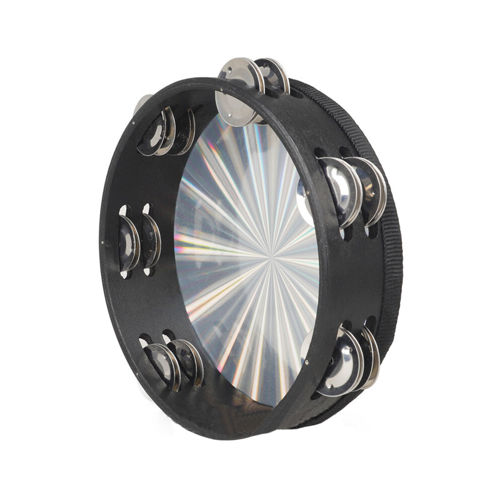Tambourine Drum Laser Band Accompanying Orff Percussion Instrument 8in 2 Rows Bells