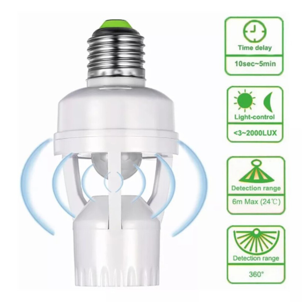 Sensor Bulb Light Switch Motion Detection Infrared Induction Adjustable Screw Bulb Control Switch For Corridor Workshop 8771317854984