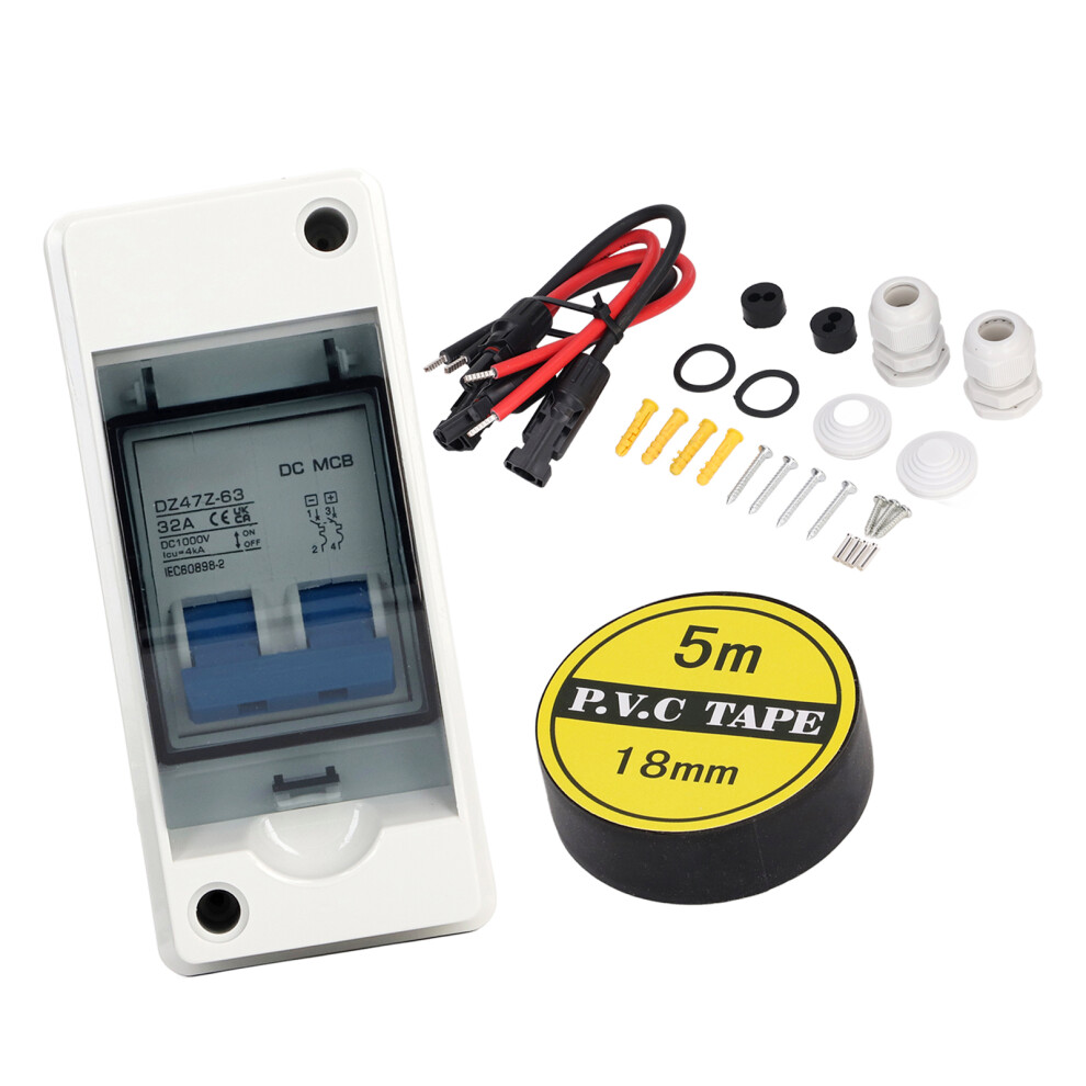 Mini Circuit Breaker With Junction Box Ip65 Waterproof 4000A Icu Pa66 Dc Disconnect Switch Dc1000v 32A 7891317856144