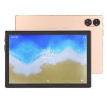 10.1 Inch Tablet for Android 12 Octa Core 8GB RAM 128GB ROM 5G WiFi 5800mAh Dual SIM Dual Standby Tablet 100‑240V Gold US Plug