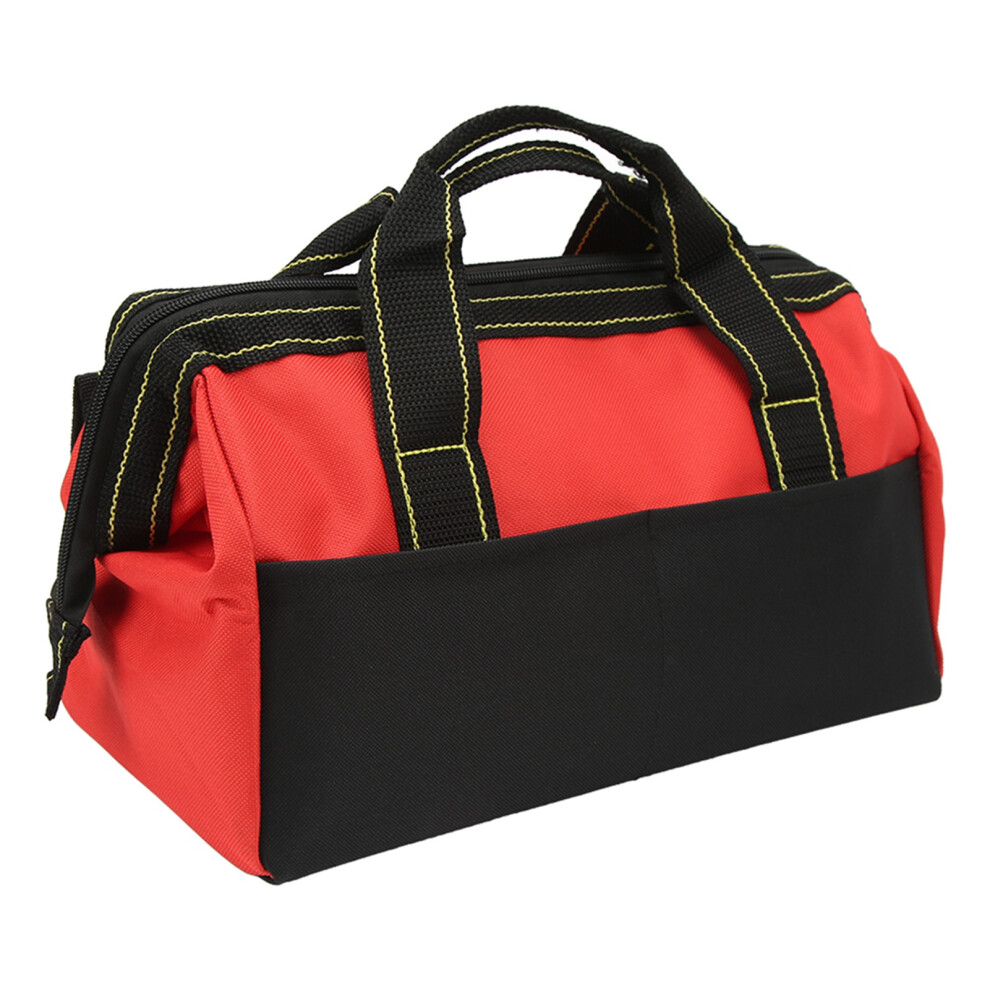 16In Tool Storage Bag Wide Mouth Heavy Duty Water Proof Portable Handheld Tool Tote Bag Red 3321317869447