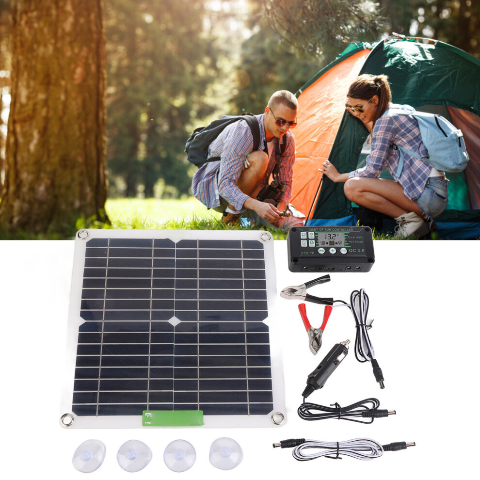 200W 12V Portable Solar Panel Kit Monocrystalline Solar Panel With Controller For Cycling Mountaineering Hiking Camping 30A 8321317870677