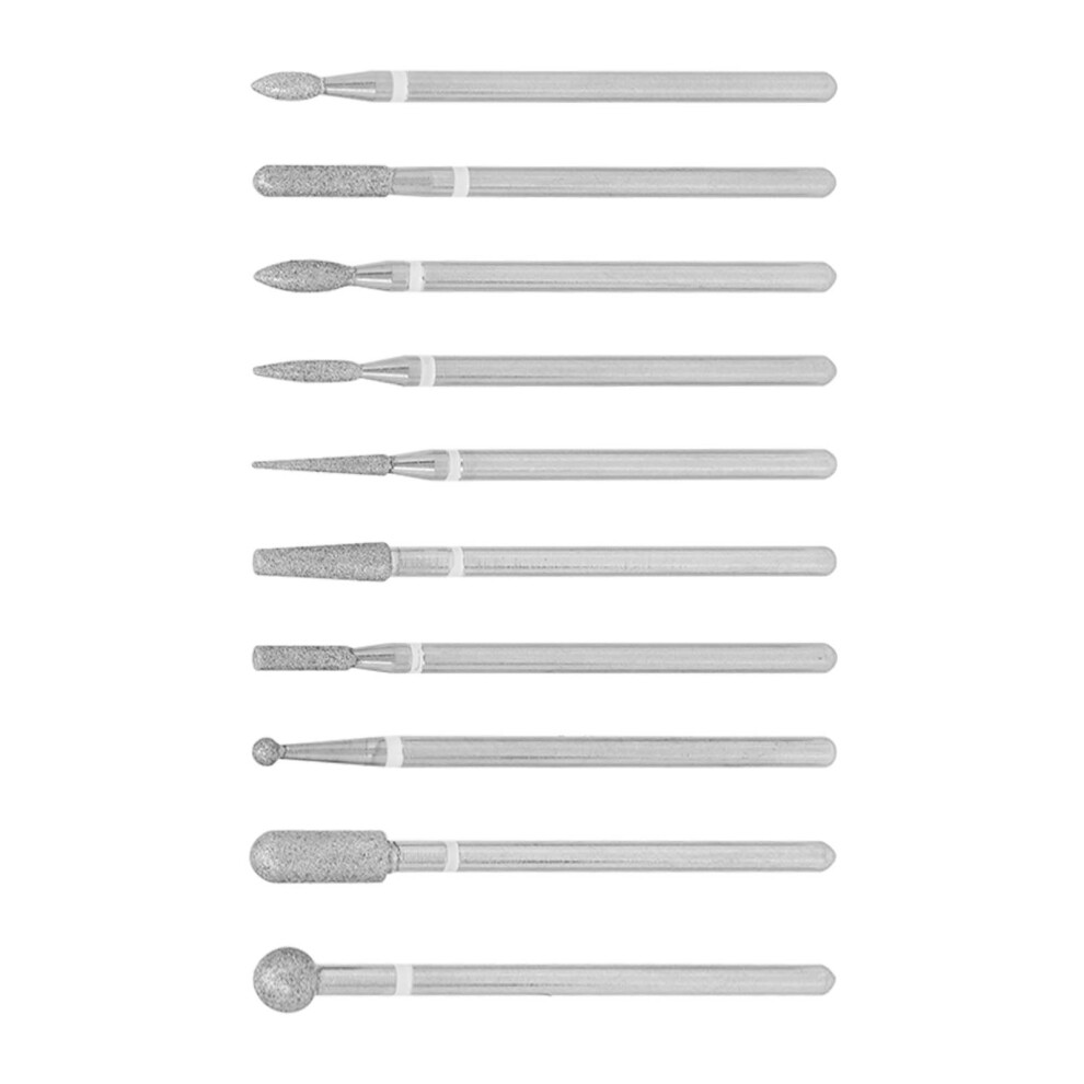 10pcs Professional Emery Nail Drill Bits Set Home Salon Novice Cuticle Remover Bits Nail Art Tool