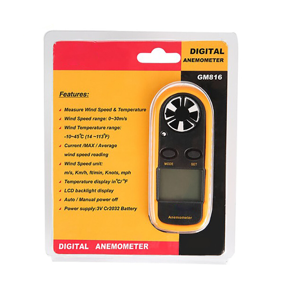 Wind Speed Meter Chill Tester Velocity Gauge Digital Anemometer For Industry Agriculture 7891317874445
