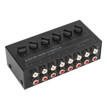 6-Kanal Mini-Stereo-Mischer Tragbarer Passiver Metallmischer für PC/CD/Laptop