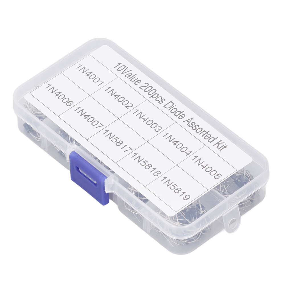 200Pcs Rectifier Diode 1N4001 To 1N4007 To 1N5819 Diode Assorted Kit Set For Product Development Maintenance 6901317880337