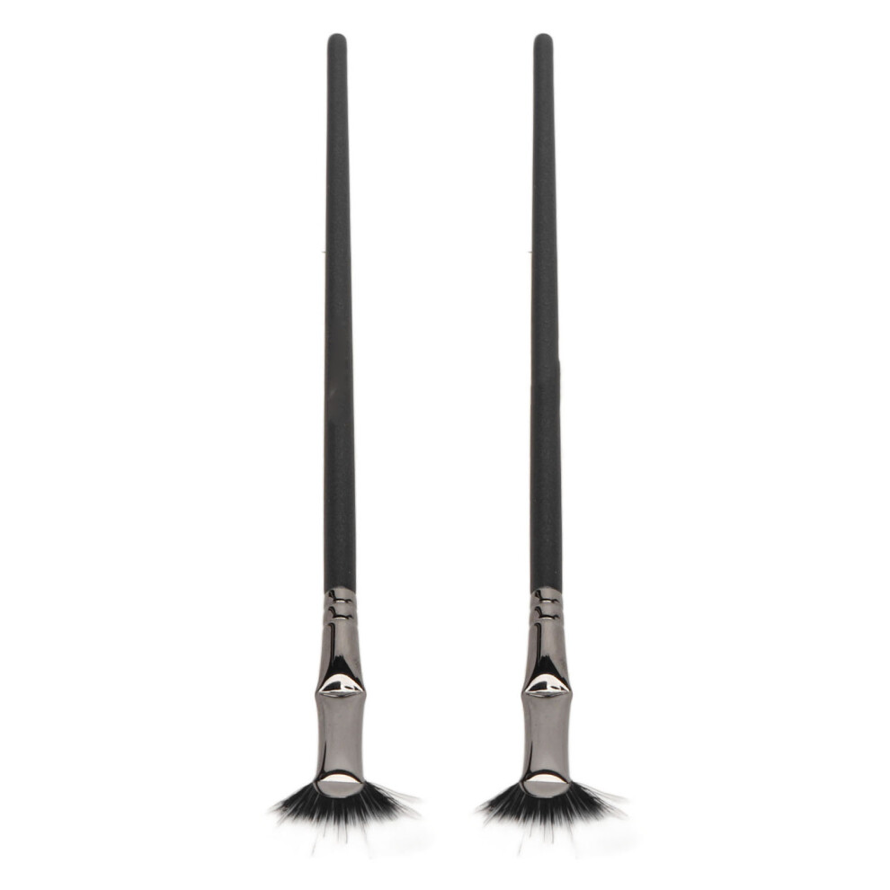 2pcs Mascara Fan Bent Brush Double Layer Prevent Clumping Enhance Lower Lashes Fan Mascara Application Brushes