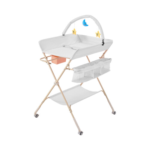 Living And Home (Grey) Versatile Folding Baby Changing Table with Toys 2