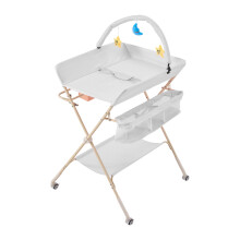 (Grey) Versatile Folding Baby Changing Table with Toys