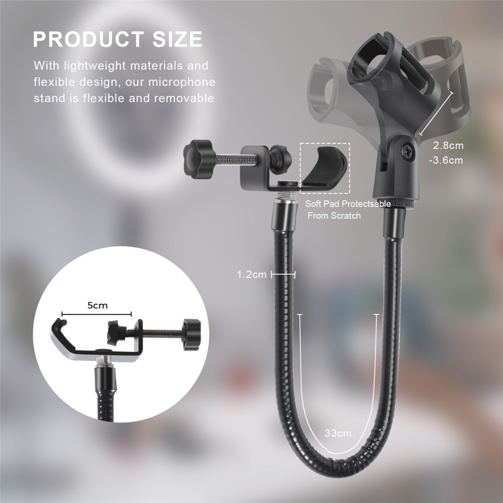 Microfoonstandaard, Flexibele Zwanenhals, Bureauklem, Houderarm, Opnameapparatuur Voor Vergaderingen, Lezingen En Podcasts-image