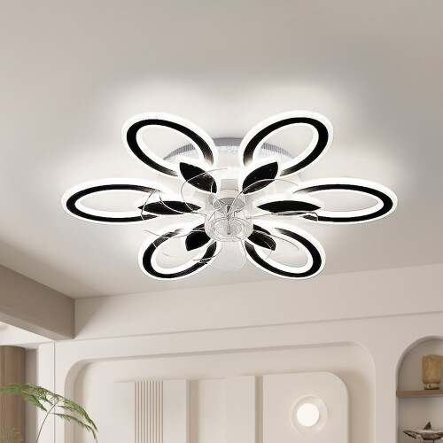 Living And Home (Black) Modern RGB LED Ceiling Fan Light with Remote Control 2