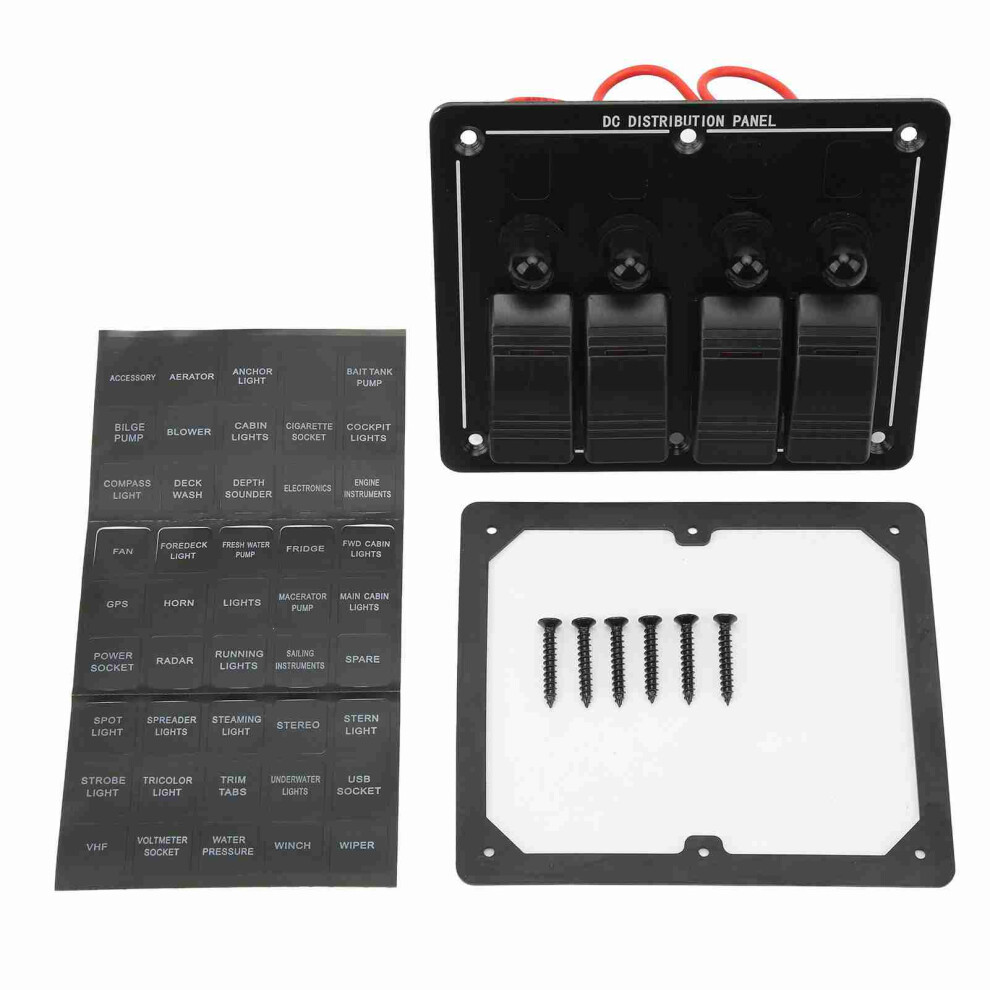 4 Gang Rocker Switch Panel 12Â24V On Off Toggle Switch Panel Ip66 Waterproof With Led Indicator For Cars Rvs Motorcycles Jeeps Yachts Utvs 8401317883928