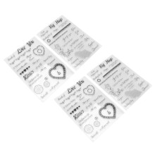 4-stück Clear Romantic Style Stempelset, 21x15cm, wiederverwendbar