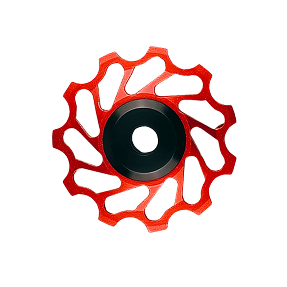 Pièce Vélo Route VTT Poulie Dérailleur Vélo Route VTT - 11T Roulement Céramique Aluminium Rouge Poulies Dérailleur Vélo