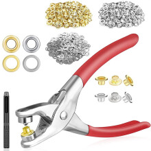 Kit de alicates para ojales de 1/4 de pulgada y 6 mm con arandelas de metal para ojales y ojales.