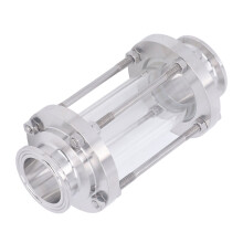In Line Sight Glass Food Grade 304 Stainless Steel Omnidirectional Observation Sanitary Flow Sight Glass with Clamp End 38mm/1.5in Flow Pip