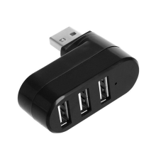 Hub USB 2.0 com 3 portas, expansor e divisor, rotativo de 90 a 180 para laptop, PC, tablet, impressora e câmera