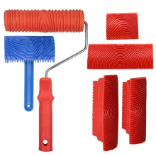 6Pcs Handheld Wood Grain Tool,Art Paint Red Tool Rubber Puller Basics Graining Set