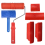 6Pcs Handheld Wood Grain Tool,Art Paint Red Tool Rubber Puller Basics Graining Set 2