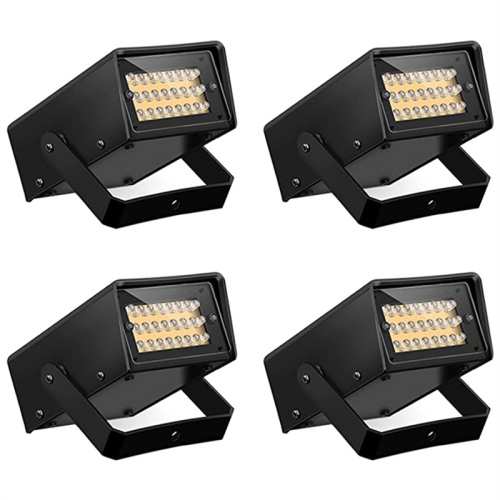 4 stk strobelys, sterke LED-lys, mini, justerbar blinkhastighetskontroll for scenebelysning