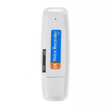 Tragbarer wiederaufladbarer U-Disk-USB-Digital-Audio-Voice-Recorder Mini-Diktiergerät aktiviert - Weiß