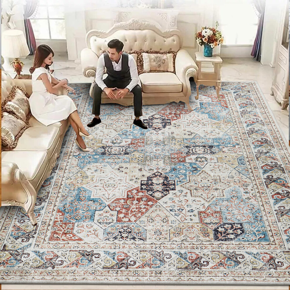 Oxford Homeware (200 X 290 Cm (6 Ft 5 In X 9 Ft 5In), Coastal) Traditional Large Rugs Indoor Outdoor Rug Carpets & Mats Multicoloured