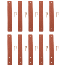 10Pcs Wall Hooks,PU Leather Curtain Rod Holder, Straps for Hanging Bracket DIY Home Storage Hook Boho Brown