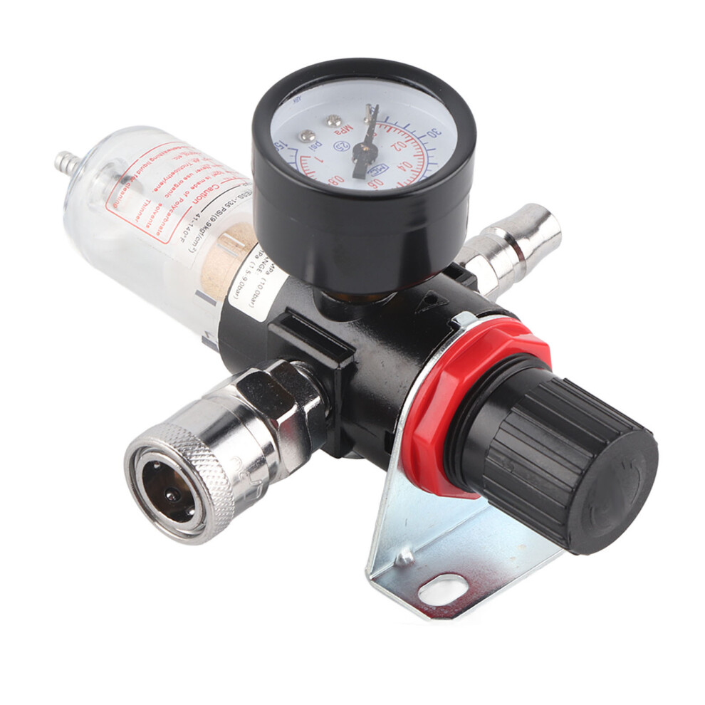 1/4In Compressed Air Pressure Filter Regulator Water Oil Separator With Gauge Bracket Afr2000 7621317890196