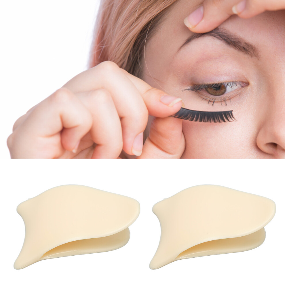 White 2Pcs False Eyelashes Applicator Tool Curved Head Portable Lash Clip For Wear Eyelashes