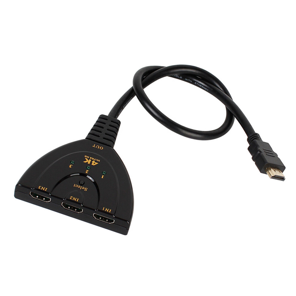 3 In 1 Out Hd Multimedia Interface Switcher 4K 3 Port Video Switcher With Status Indicator Black 7621317890240