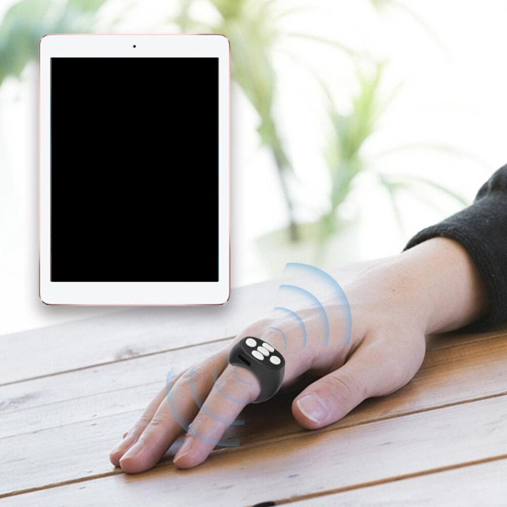 Bluetooth 5.3 Ring Remote Control Page Turner Cell Phone Camera Shutter Selfie Remote For Video Reading 8061317892834